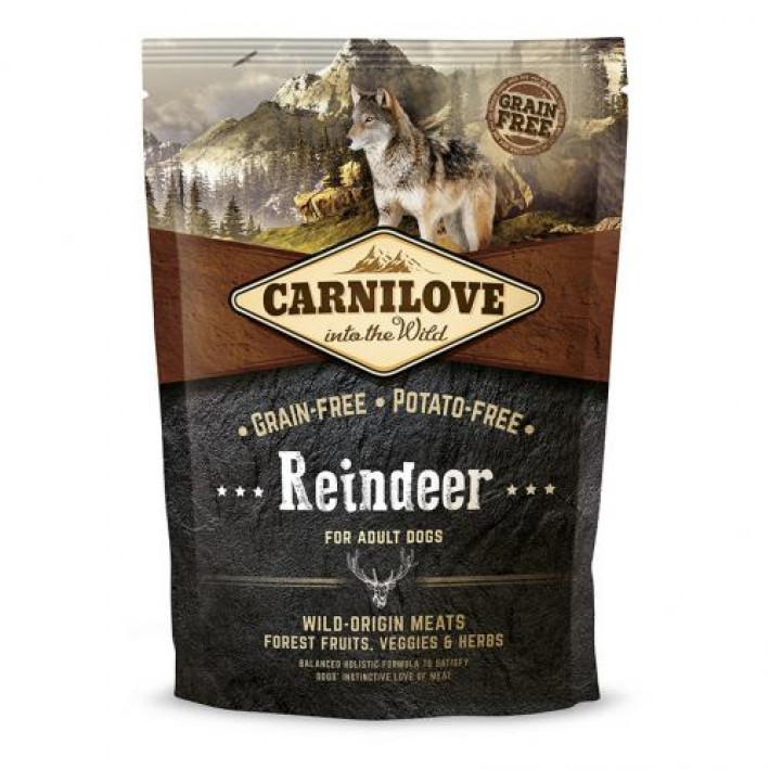 Сухий корм Carnilove Raindeer для дорослих собак всіх порід, оленина та кабан, 1,5 кг