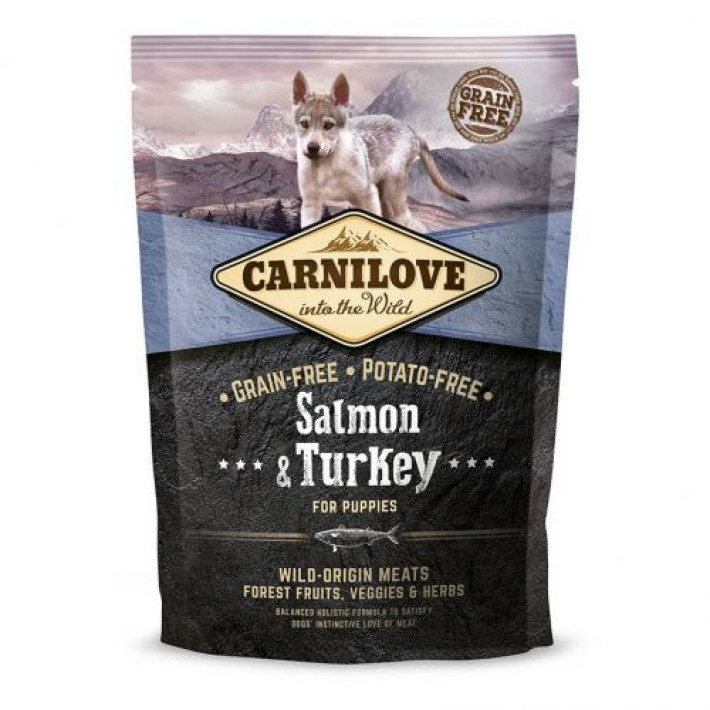 Сухий корм Carnilove Salmon & Turkey для цуценят всіх порід, лосось та індичка, 1,5 кг