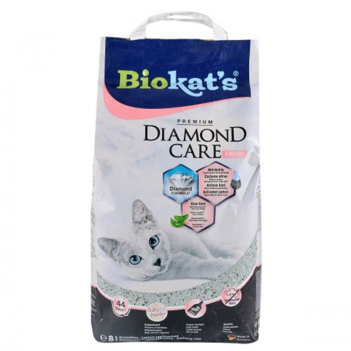 Наповнювач Biokats Diamond Fresh для котячого туалету, бентонітовий, 8 л