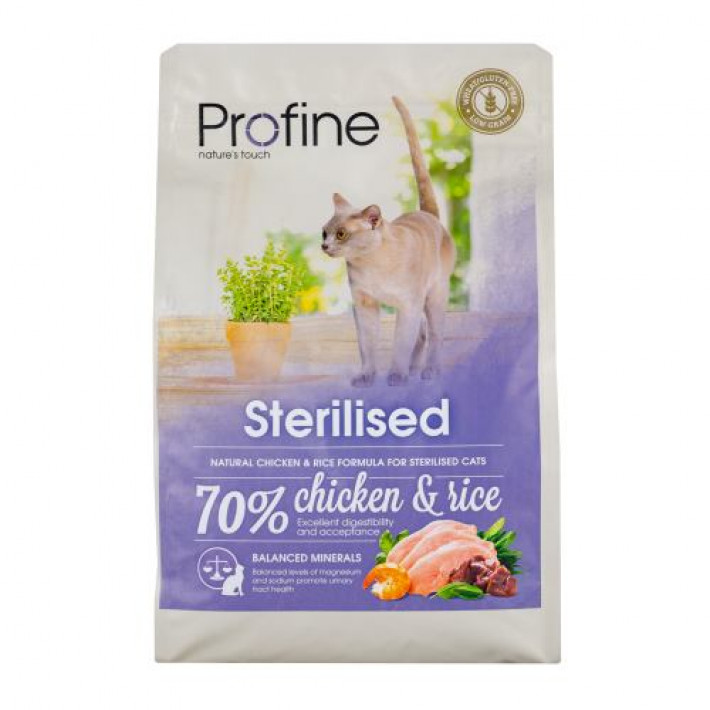Сухий корм Profine Sterilised для стерилізованих котів, з куркою та рисом, 2 кг