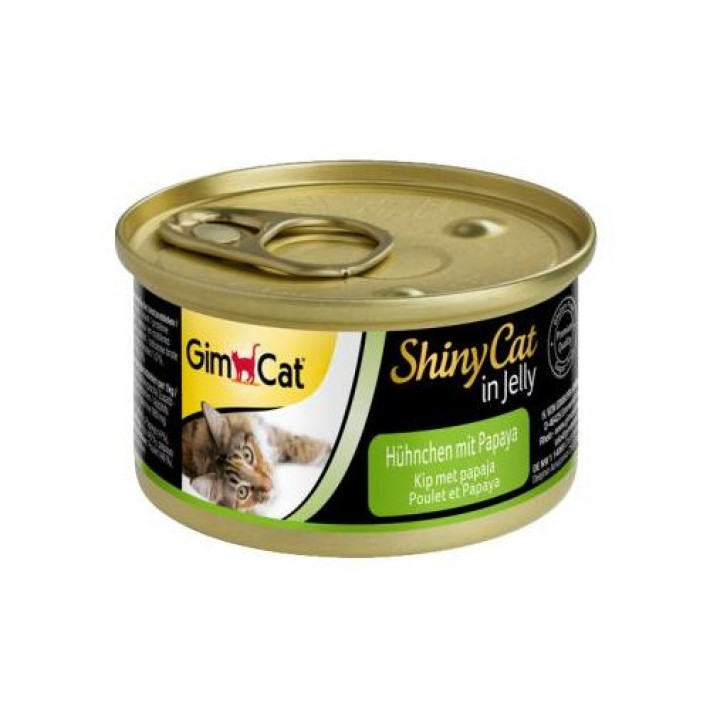 Вологий корм GimCat Shiny Cat для котів, курка і папайя, 70 г