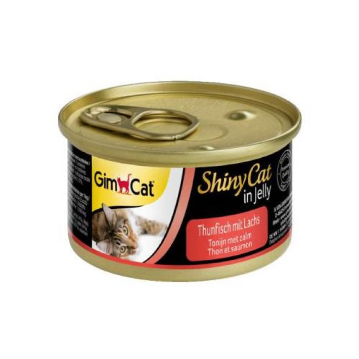 Вологий корм GimCat Shiny Cat для котів, з тунцем та лососем, 70 г