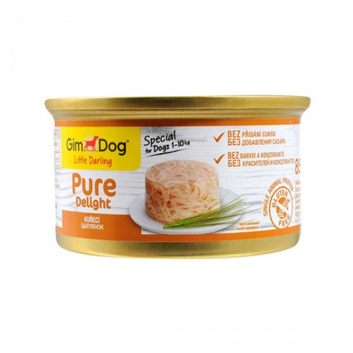 Вологий корм GimDog LD Pure Delight для собак мініатюрних порід, з куркою, 85 г