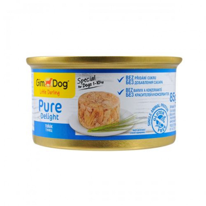 Вологий корм GimDog LD Pure Delight для собак мініатюрних порід, тунець, 85 г