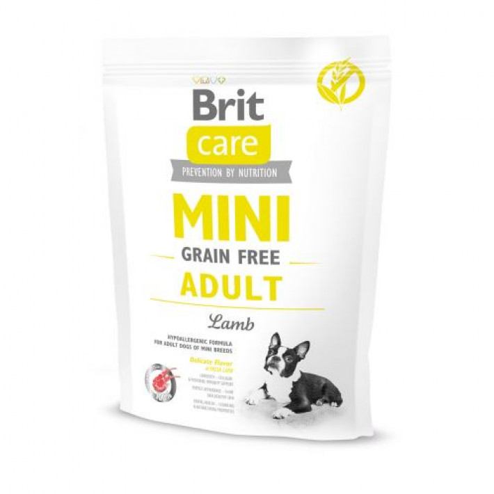 Сухий корм Brit Care GF Mini для дорослих собак мініатюрних порід, з ягням, 400 г