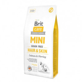 Сухий корм Brit Care GF Mini Hair & Skin для собак мініатюрних порід, для шкіри та шерсті, з лососем та оселедцем, 7 кг