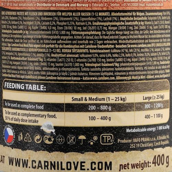 Вологий корм Carnilove Salmon & Turkey для цуценят, лосось та індичка, 400 г