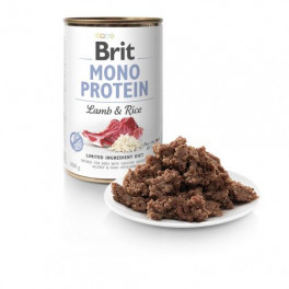 Вологий корм Brit Mono Protein Lamb & Rice для собак, з ягнятиною та рисом, 400 г