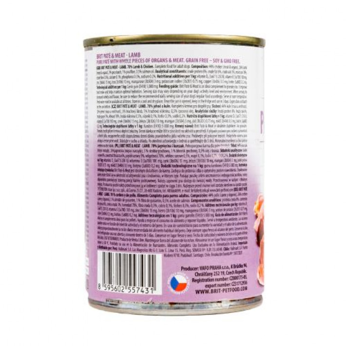 Вологий корм Brit Care Pate & Meat для собак, з ягням, 400 г