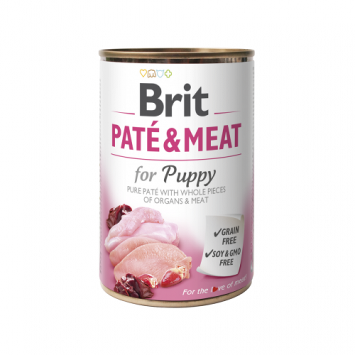Вологий корм Brit Care Pate & Meat для цуценят, з куркою та індичкою, 400 г