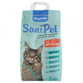 Наповнювач для котячого туалету Природа Sani Pet бентонітовий, велика гранула, 5 кг