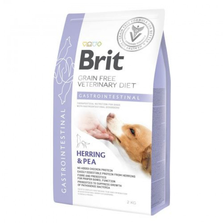 Сухий корм Brit GF VetDiet Dog Gastrointestinal для собак, при порушеннях травлення, з оселедцем, лососем та горохом, 2 кг