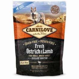 Сухий корм Carnilove Fresh Ostrich & Lamb для дорослих собак дрібних порід, ягня та страус, 1,5 кг