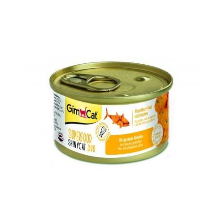 Вологий корм GimCat Shiny Cat Superfood для котів, тунець та гарбуз, 70 г