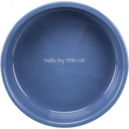 Миска Trixie для котів коротконосих порід, керамічна, 15 см, 300 мл (світло-синя/біла)