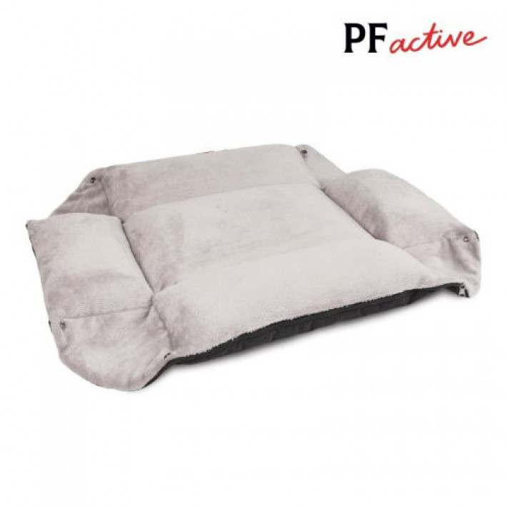 Лежак-трансформер Pet Fashion «Simon» для собак, 52х42х18 см, сірий/чорний