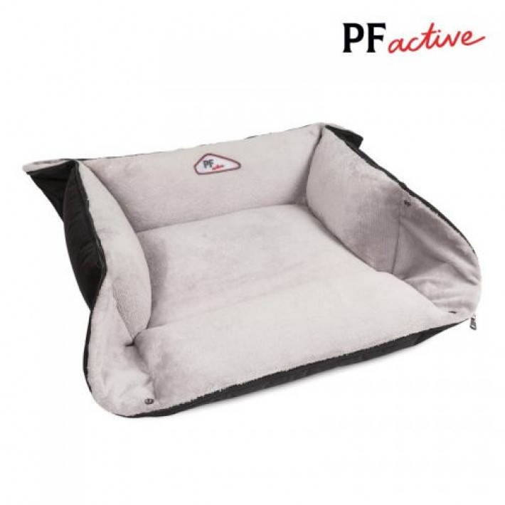 Лежак-трансформер Pet Fashion «Simon» для собак, 52х42х18 см, сірий/чорний