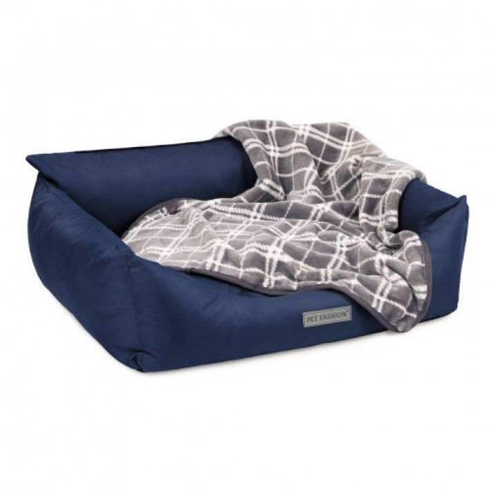Лежак Pet Fashion «Prime» для собак, 66x52x24 см, синій