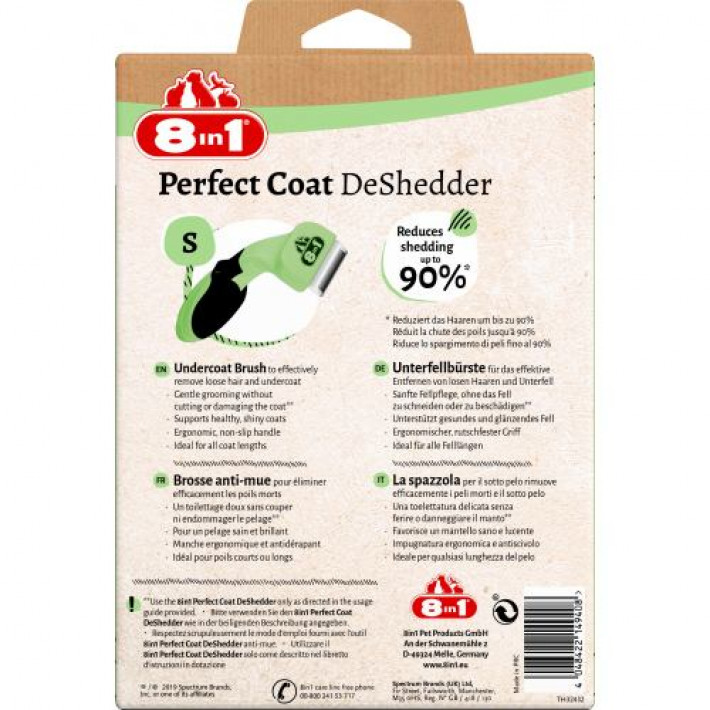 Дешеддер 8in1 Perfect Coat для вичісування собак, розмір S, 4,5 см