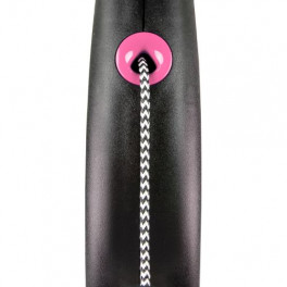 Рулетка Flexi Black Design для собак, трос, розмір M, 5 м (рожева)