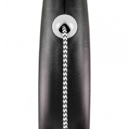 Рулетка Flexi Black Design для собак, трос, розмір M, 5 м (чорна)