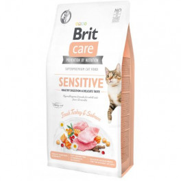 Сухий корм Brit Care Cat GF Sensitive HDigestion & Delicate Taste для котів з чутливим травленням, індичка та лосось, 7 кг