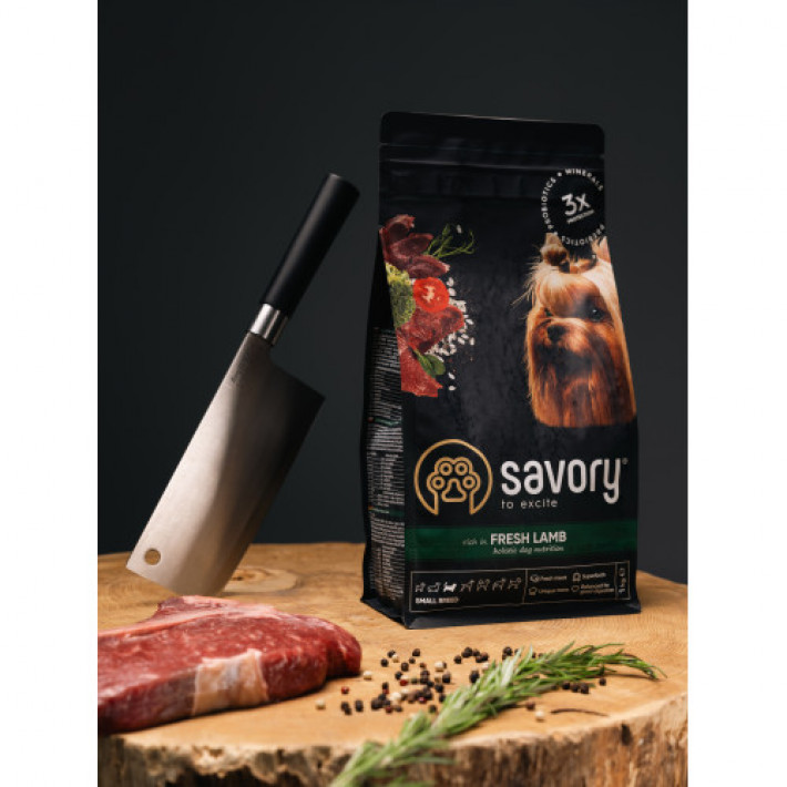Сухий корм Savory для собак гурманів малих порід, зі свіжим ягням, 1 кг