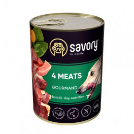 Вологий корм Savory для дорослих собак усіх порід, з чотирма видами м'яса, 400 г