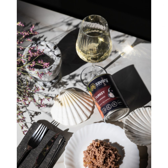 Вологий корм Savory для дорослих собак усіх порід, з індичкою, 400 г
