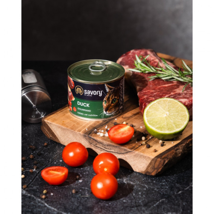 Вологий корм Savory для дорослих вибагливих котів, з качкою, 200 г