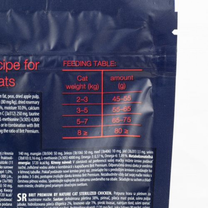 Сухий корм Brit Premium Cat by Nature Sterilised для стерилізованих котів, з куркою, 800 г
