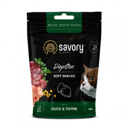М'які ласощі Savory для покращення травлення котів, качка з чебрецем, 50 г