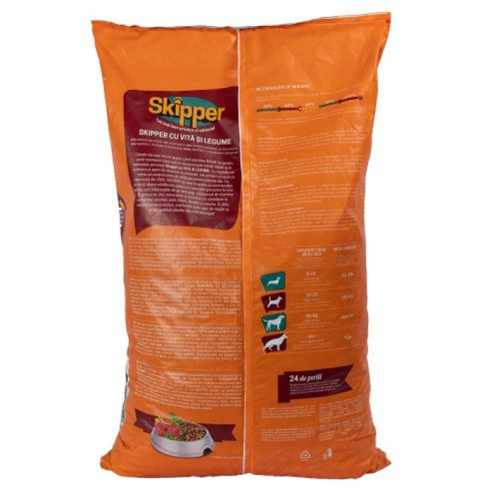 Сухий корм Skipper для собак, яловичина та овочі, 10 кг