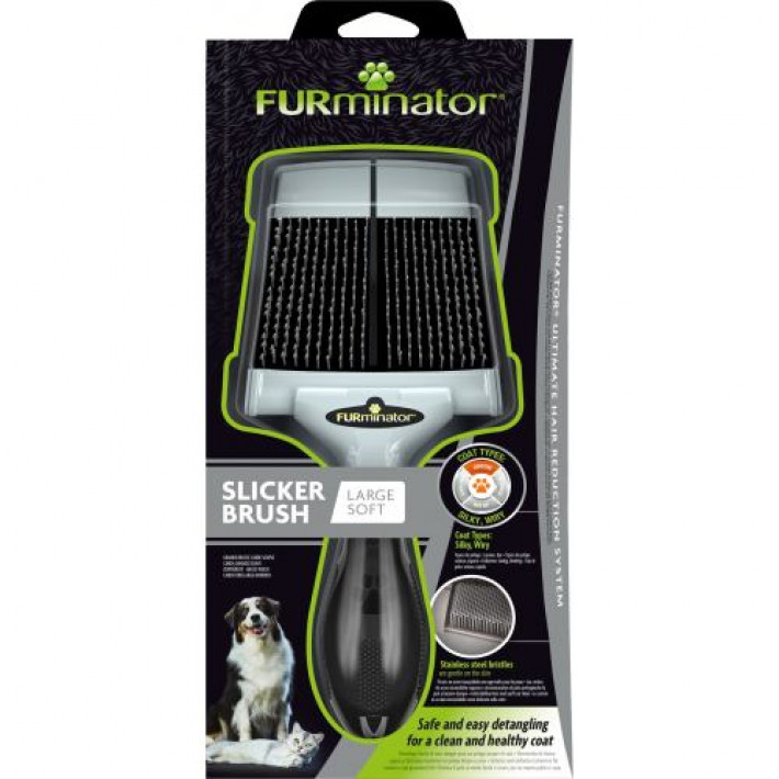 Щітка-пуходерка FURminator для котів і собак, м'яка