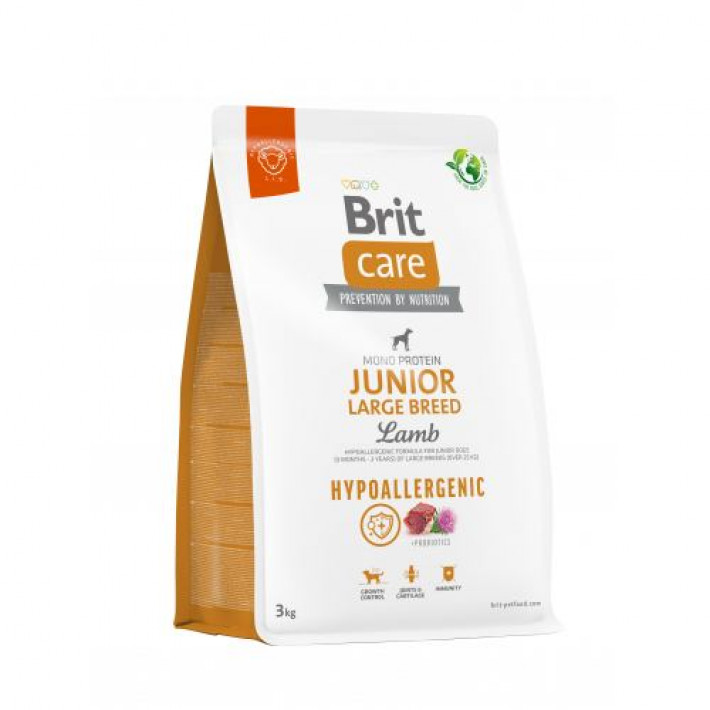 Сухий корм Brit Care Dog Hypoallergenic Junior Large Breed для молодих собак великих порід, гіпоалергенний з ягням, 3 кг