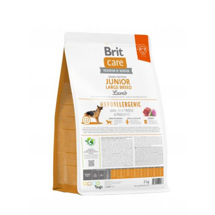 Сухий корм Brit Care Dog Hypoallergenic Junior Large Breed для молодих собак великих порід, гіпоалергенний з ягням, 3 кг