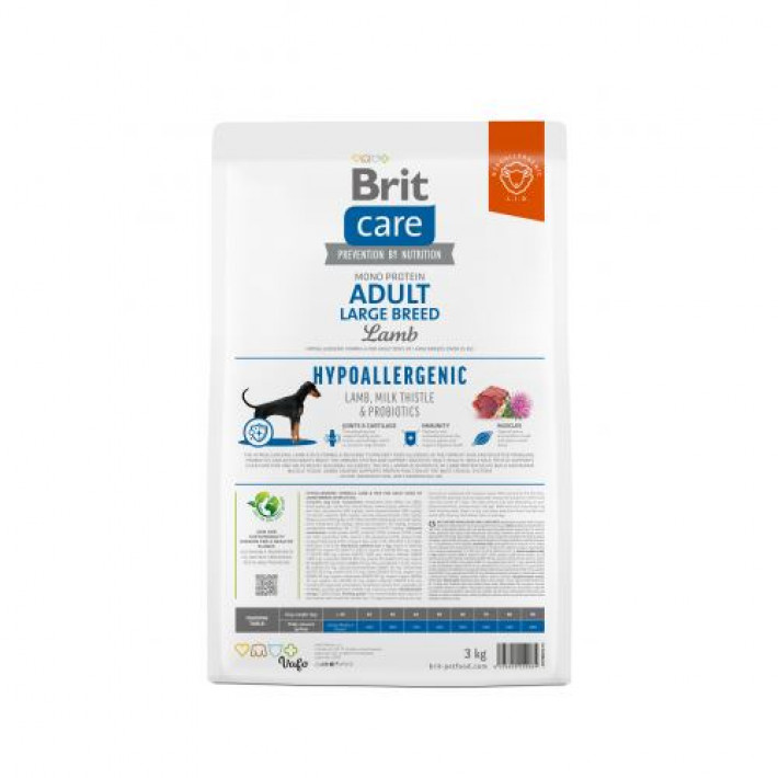 Сухий корм Brit Care Dog Hypoallergenic Adult Large Breed для собак великих порід, гіпоалергенний з ягням, 3 кг