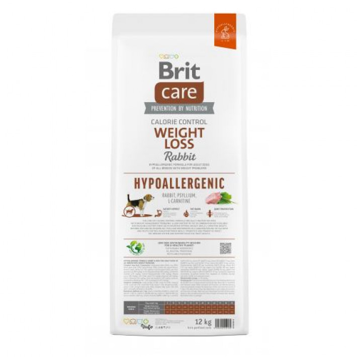Сухий корм Brit Care Dog Hypoallergenic Weight Loss для собак із зайвою вагою, гіпоалергенний з кроликом, 12 кг