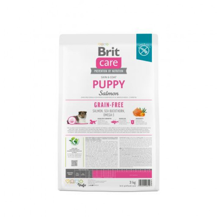 Сухий корм Brit Care Dog Grain-free Puppy для цуценят, беззерновий з лососем, 3 кг