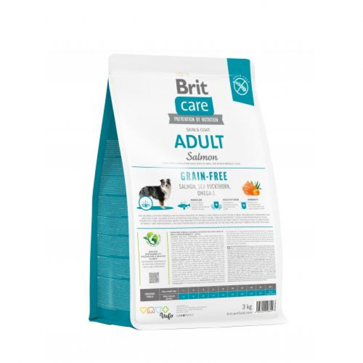 Сухий корм Brit Care Dog Grain-free Adult для собак малих і середніх порід, беззерновий з лососем, 3 кг