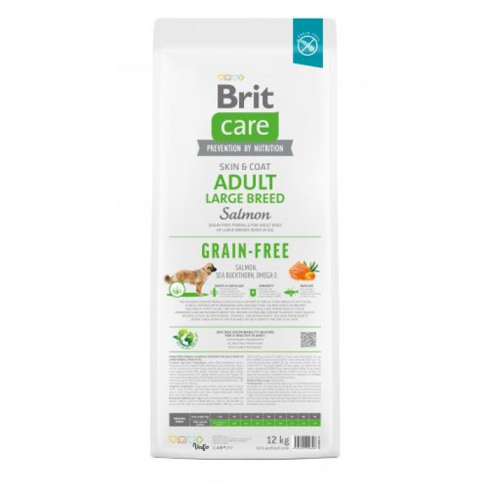 Сухий корм Brit Care Dog Grain-free Adult Large Breed для собак великих порід, беззерновий з лососем, 12 кг