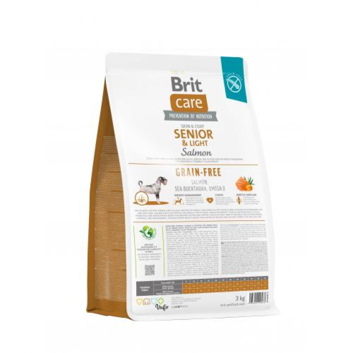 Сухий корм Brit Care Dog Grain-free Senior & Light для старіючих собак, беззерновий з лососем, 3 кг