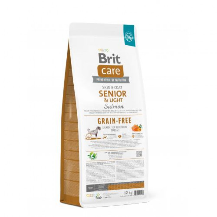 Сухий корм Brit Care Dog Grain-free Senior & Light для старіючих собак, беззерновий з лососем, 12 кг