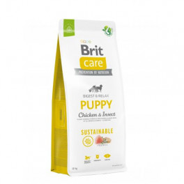 Сухий корм Brit Care Dog Sustainable Puppy для цуценят, з куркою та комахами, 12 кг