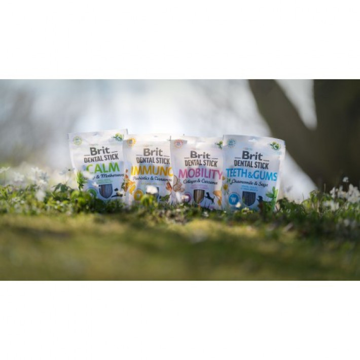 Ласощі для собак Brit Dental Stick Teeth & Gums здорові ясна та зуби, ромашка і шавлія, 7 шт, 251 г