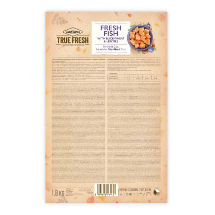 Сухий корм Carnilove True Fresh Cat для для дорослих котів, з рибою, 1,8 кг