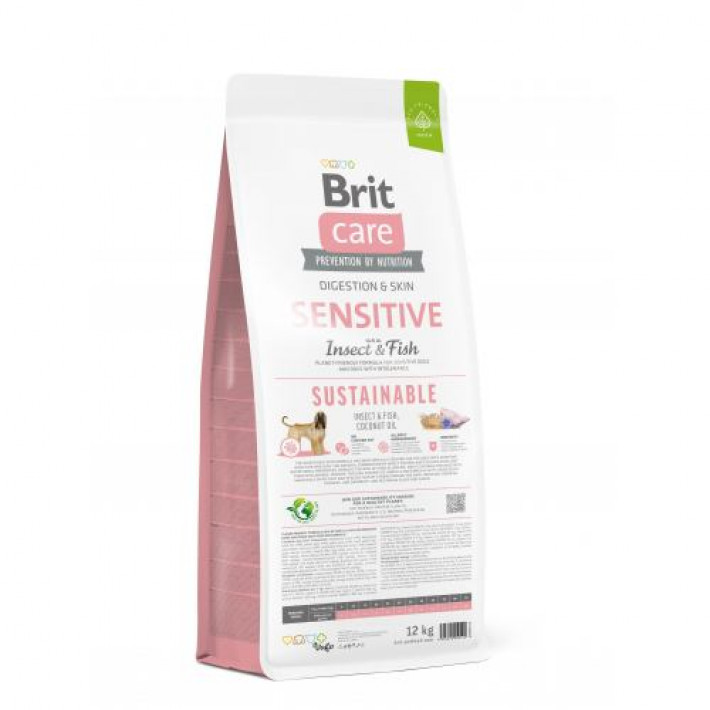 Сухий корм Brit Care Dog Sustainable Sensitive для собак з чутливим травленням, з рибою та комахами, 12 кг