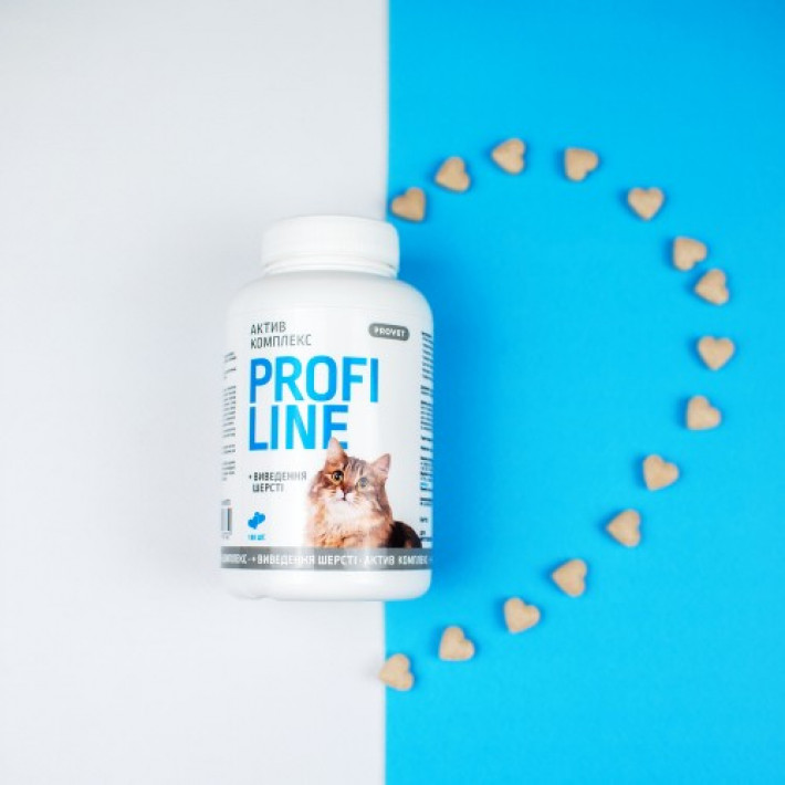 Вітаміни Provet Profiline для котів, Актив Комплекс + виведення шерсті, 180 таб.