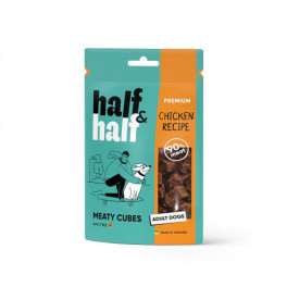Ласощі для собак Half&Half у формі м'ясних кубиків з куркою, 100 г