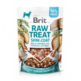 Ласощі для собак Brit Raw Treat freeze-dried Skin and Coat для шкіри та шерсті, риба і курка, 40 г